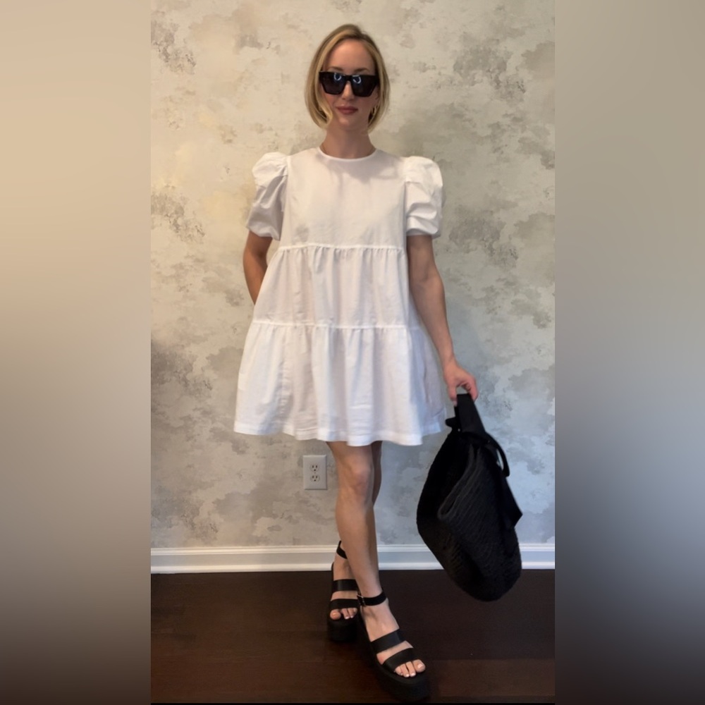 Danielle Bernstein White Smock Dress